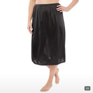 2 Black Mid-Length Slip Skirt